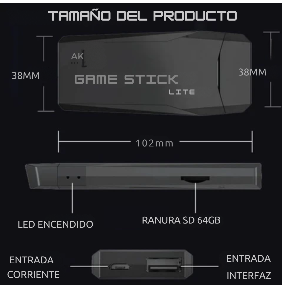 VideoConsola INALÁMBRICA Retro + 2 mandos GRATIS + 10.000 juegos