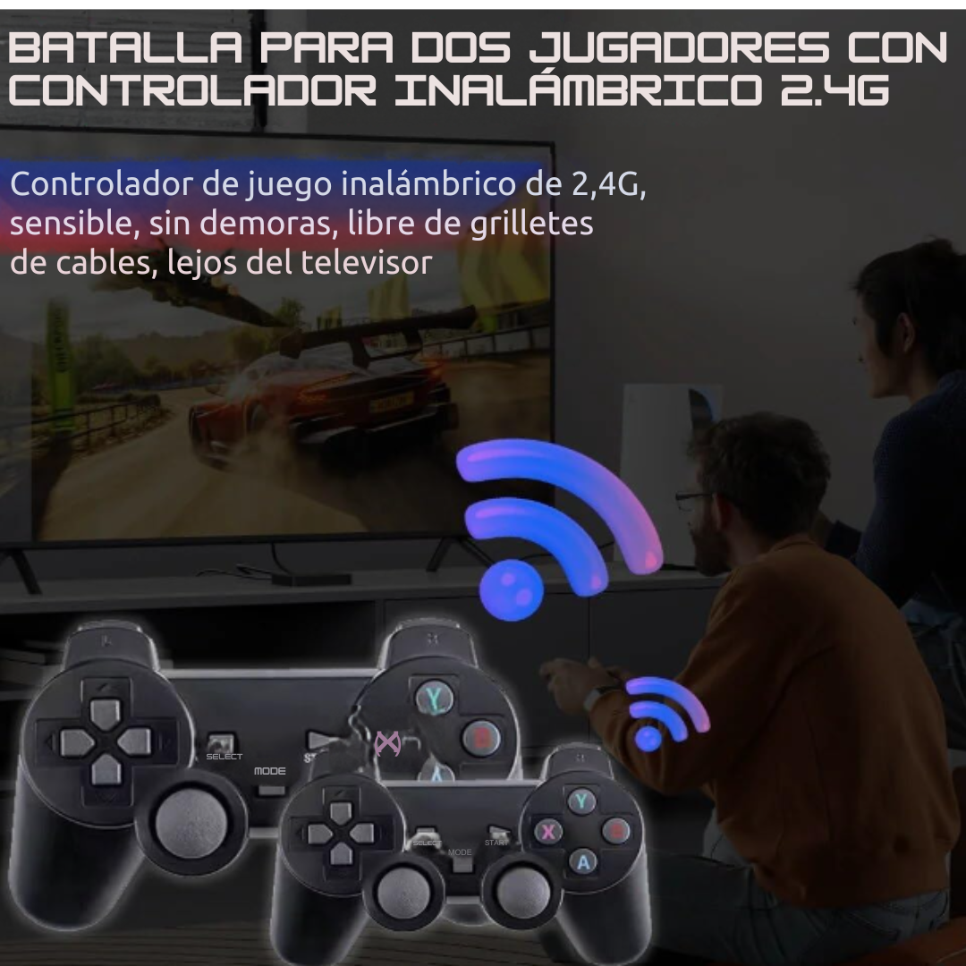 VideoConsola INALÁMBRICA Retro + 2 mandos GRATIS + 10.000 juegos